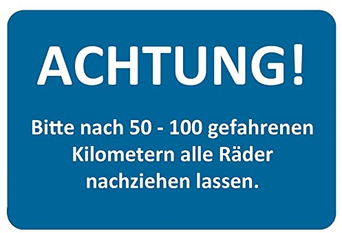 AUPROTEC Kundendienst Aufkleber Werkstatt Serviceaufkleber Auswahl: 250 Stück, Räder nachziehen