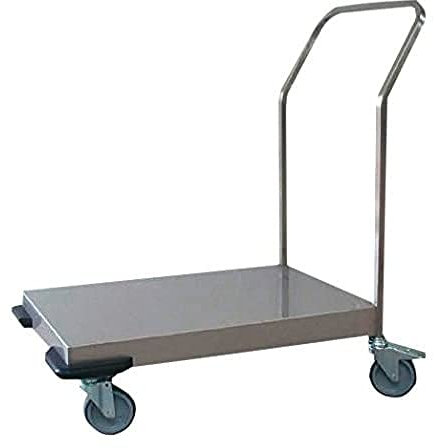 neoLab 2-7076 Edelstahl-Plattformwagen 820 mm x 545 mm, 4 Lenkrollen