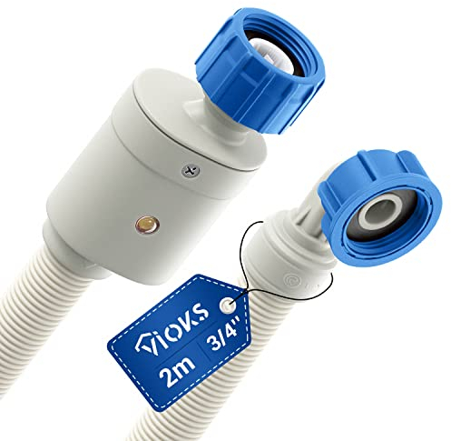 VIOKS Aquastop Waschmaschine Schlauch 3/4 Zoll 2m 25 °C - Zulaufschlauch Spülmaschine/Aquastop Schlauch Waschmaschine - Wаschmaschinen Zubehör - Zulaufschläuche für Waschmаschinen