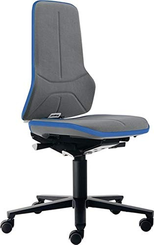 Arbeitsdrehstuhl Neon Rollen Supertec-Gewebe grau blau 450-620mm BIMOS
