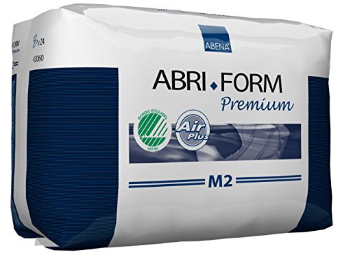 Abena Abri-Form Premium Incontinence Briefs, Level 2, (Extra Small To Extra Large Sizes) Medium, 24 Count