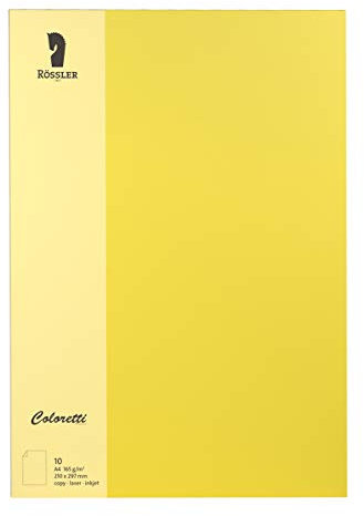 Rössler 220726543 - Coloretti Briefpapier, 165g/m², DIN A4, goldgelb, 10 Blatt