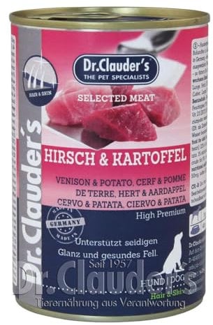 Dr. Clauders Selected Meat Hirsch & Kartoffel | 6X 400g Hundefutter
