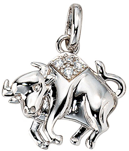 Jobo Sternzeichen-Anhänger Stier aus 925 Sterling Silber mit Zirkonia