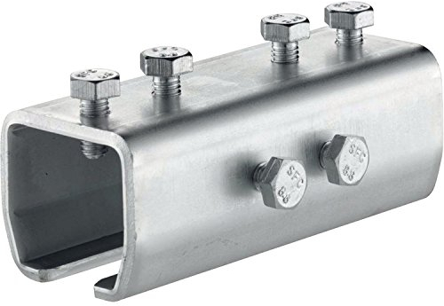 Gedotec Helm Agrar Verbindungsmuffe 1103 Befestigung für Rollapparat Schiebetür & Tor | Muffe für Profil 100 | MADE IN GERMANY | Stahl blau verzinkt | 1 Stück - Verbindungsstück für Woelm Laufschienen