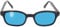 KD's Pacific Coast Original Biker Sonnenbrille (Gestell Schwarz/Türkise Gläser)