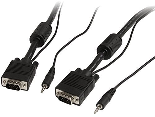 StarTech.com Cavo coassiale estensione video VGA per monitor ad elevata risoluzione da 5 m con audio, HD15 a HD15 M/M (MXTHQMM5MA)