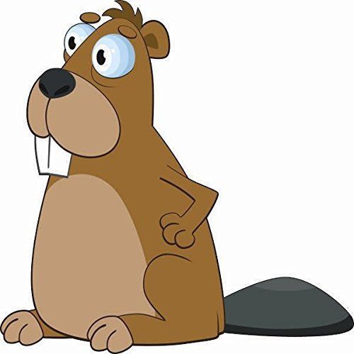 U24 Aufkleber lustiger Biber Autoaufkleber 10 x 10 cm Sticker Konturschnitt