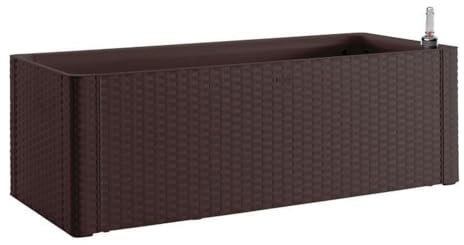 FIORIERA RETTANGOLARE 100X43 H33, 90 LITRI DELUXE SENZA SPALLIERA MOKA