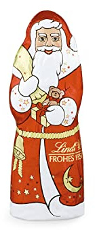 Lindt Santa Christmas Milk Chocolate, Stocking Filler for Him and Her, 125g (Pack of 3)