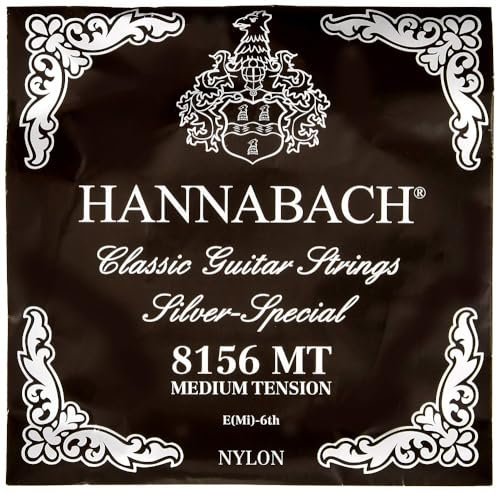 Hannabach Corde per chitarra classica Serie 815 Medium Tension Silver Special, corde singole E6/Mi6