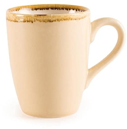 Olympia Kiln Cappuccino Cup Bark 340Ml Porcelain with New Features Pack of 6