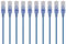 Monoprice Cavo patch Ethernet Cat6A antigroviglio, RJ45, 550 Mhz, 5 G, UTP, filo di rame puro nudo, 30 AWG, confezione da 10, 1,5 m, blu, serie SlimRun