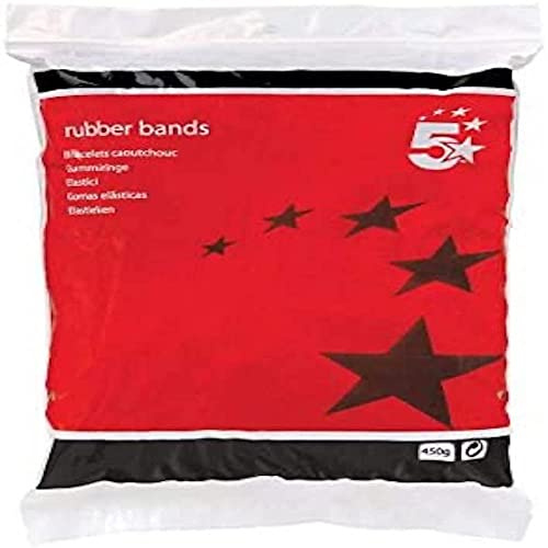 5 Star 296433 Office Rubber Bands No.36 Each 127x3mm Approx 460 Bands [Bag 0.454kg], Brown -FST