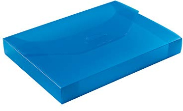 PP-Sammelbox, für DIN A4, aus stabilem Polypropylen, mit integriertem Verschluss, Füllhöhe 40 mm, Blau, Verpackungseinheit: 1 P/5