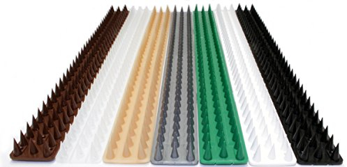 5 Mt Pinchos Anti-aves y anti-gatos 10 Piezas de 50cm Polipropileno anti UV (Blanco)