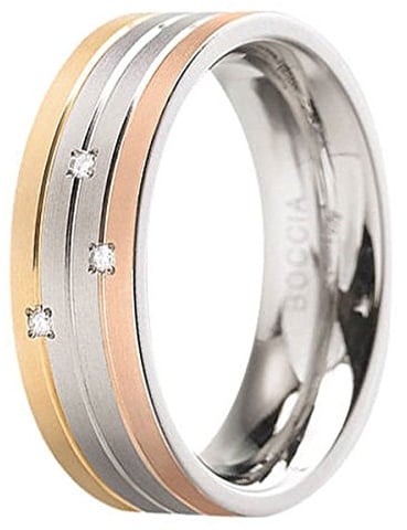 Boccia Damen-Ring Titan Diamant (0.03 ct) weiß Brillantschliff Gr. 56 (17.8) - 0135-0256