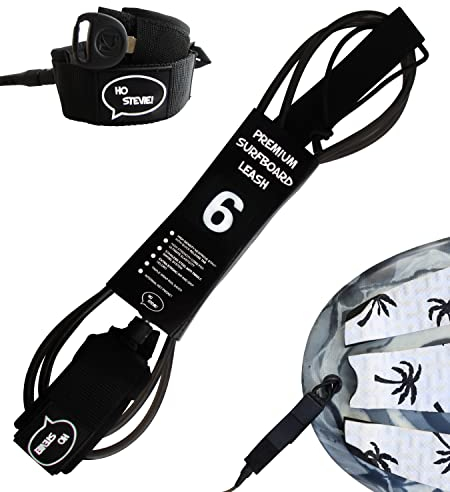 Ho Stevie! Premium-Surfleine – kein Verheddern, kein verlorenes Surfbrett – hochfestes, leichtes 0,6 cm langes Kabel – fühlt Sich an wie Surfen ohne Leine – 1,8 m, 2,7 m, 2,3 m, 2,4 m, 2,4 m, 2,7