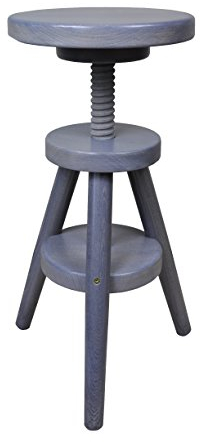 Magnetic Mobel® Hocker Massiv Schemel Stuhl Sitzmöbel Buche Drehhocker Barhocker 52-70cm (Grau)