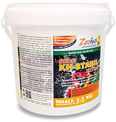 ZOOFUX Profi Gartenteich KH-Stabil EXTRA (Hebt die Karbonathärte an und beugt somit gefährlichen pH-Wert Schwankungen vor. Jetzt direkt vom Hersteller), Inhalt:2.5 kg