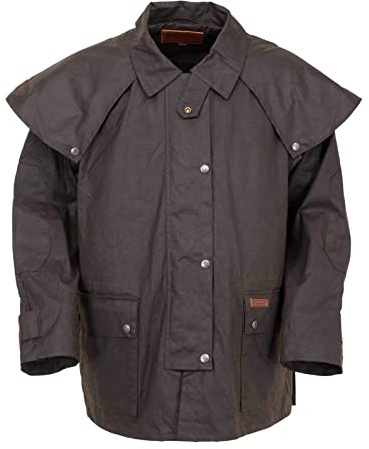 Outback Trading Company Unisex 5008 Bush Ranger Waterproof Breathable Long Sleeve Oilskin Cotton Western Duster Jacket, Brown, X-Large
