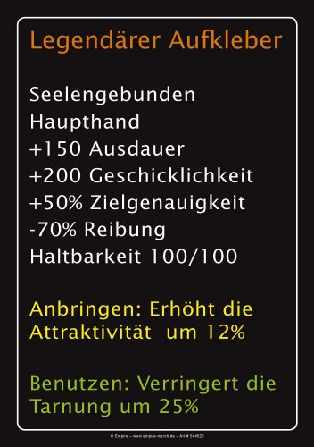 empireposter Gaming - Legendärer - Sticker Aufkleber Sprüche - Grösse ca. 7x10 cm