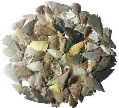 100 Pfeilspitzen 3,5 bis 6,5cm aus Achat