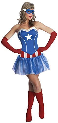 Rubie's 820012 Rubie's Official Marvel Miss American Dream Captain Amercia Tutu Dress Adult Costume Ladies XSmall