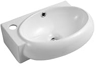 iBathUK | Modern Oval Ceramic Cloakroom Basin Right Hand Bathroom Sink CA1010R