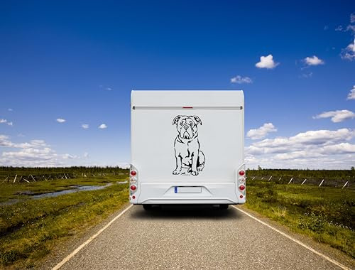 amberdog Continental Bulldogge Auto Aufkleber – Hunde Sticker für Wohnmobil, Heckscheibe, Wohnwagen, Camper, Wand – Vinyl wetterfest UV-beständig waschanlagenfest – Geschenk Hundeliebhaber