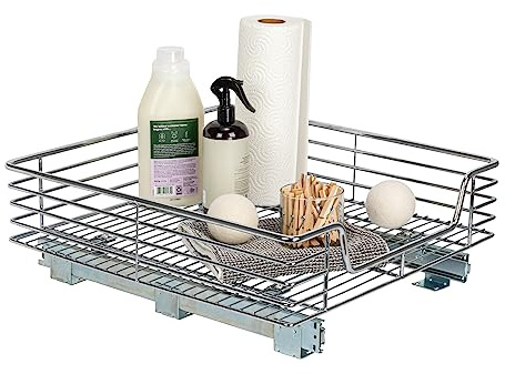 Home Decorators Collection Extra deep Sliding Organizer, 6 Hx20 Wx21 D, Chrome