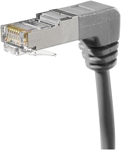 DEXLAN Câble de raccordement vers Le Bas à Angle Droit Cat5E RJ45ftp Gris 1 m