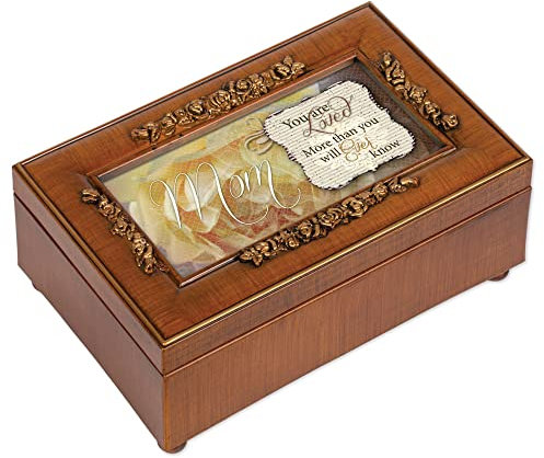 Cottage Garden Mama liebte Holzmaserung Petite Rose Music Box / Schmuck Box spielt Wind unter meinen Flügeln