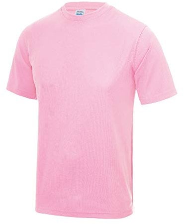 Just Cool Mens Performance Plain T-Shirt (S) (Baby Pink)