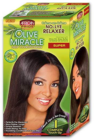 African Pride Olive Miracle Deep Conditioning No-Lye Relaxer - Super Kit by African Pride