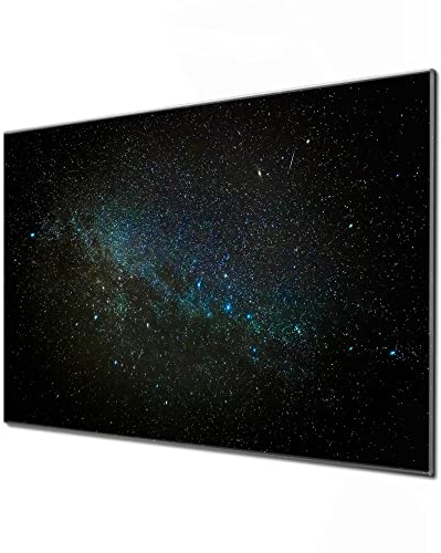 banjado Glas Magnettafel 75x50cm / Magnetwand Glas/Magnetpinnwand als Memoboard Glas/Pinnwand Magnettafel Küche, Büro, Kinderzimmer inkl. 4 Magnete & Montageset - Nachthimmel