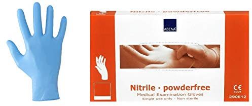 Einmalhandschuhe aus Nitril Abena blau XL Gr. 10, puderfreie, unsterile Nitrilhandschuhe, 100 Stück/Bo