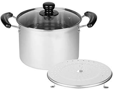 Pearl Metal H-5872 New Danlan - Pentola in acciaio inox con coperchio, 22 cm, compatibile con induzione