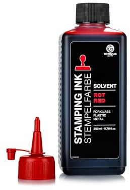 Octopus 1000 ml Solvent Stempelfarbe rot, auf Lösemittelbasis für nichtsaugende und nichtporöse Untergründe, lasierend