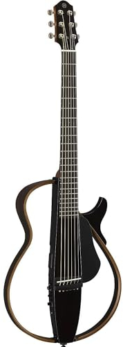 Yamaha SLG200S TBL Steel String Silent Guitar with Hard Gig Bag, Translucent Black