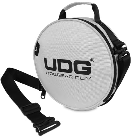 UDG Ultimate DIGI Headphone Bag, White (U9950WH) | Compact headphone bag for DJs; padded compartment, accessories pocket, adjustable shoulder strap