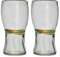 Tumia LAC Pint Shaped Glass (450 ml), Multi-Stripe Set of 2, Hand Blown from Recycled Glass - fair Trade and Handmade in Mexico