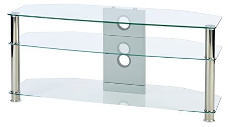 'MMT Furniture Designs CL1150 55 Fijo Cromado, Transparente Base de Suelo para TV de Pantalla Plana