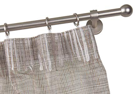 InCasa Gardinenstange Ø 20 mm, Länge: 140 cm, gebürsteter Edelstahl – komplett