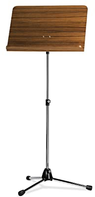 K&M 118/1 Orchesternotenpult mit verstellbarer Holz-Notenplatte aus Nussbaum – Ausziehbarer Notenständer 68 – 121 cm