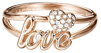 Esprit Damen-Ring JW52882 Messing rhodiniert Zirkonia weiß Rundschliff Gr. 59 (18.8) - ESRG02773C190