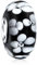 Murano Verre .925 Argent Sterling Noyau Floral Noir Blanc Fleur Espaceur Perle Convient Bracelet Européen Pour Femmes Adolescente