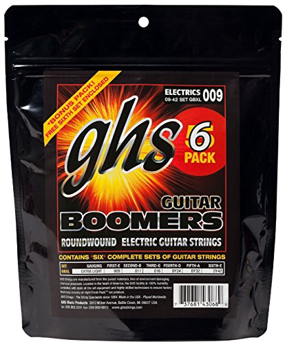 GHS GBXL6 Jeu de 6 Cordes pour Guitare électrique Extra Light