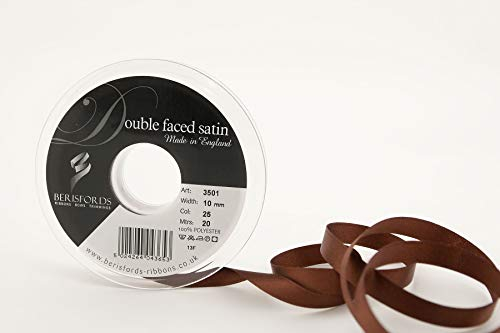 Berisfords Ribbon, Dark Brown, 10 mm