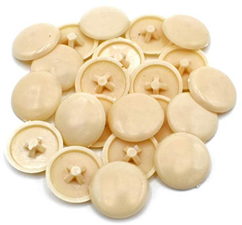 Snap-On Bifix Cover Caps to Use with Phillips Ph2 & Pozidrive Pz2 Pozi Screws - Pack of 50 Biffix Covers : Magnolia